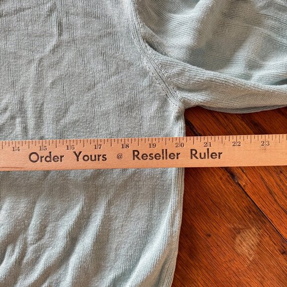 Talbots Womens Sz L Cardigan Sweater 100% Silk Light Blue Button-Up - Picture 8 of 8